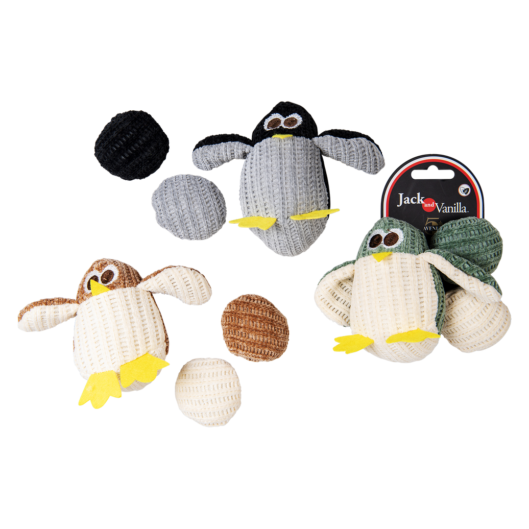 PURRL Pinguïn met balletjes 3st, met Catnip