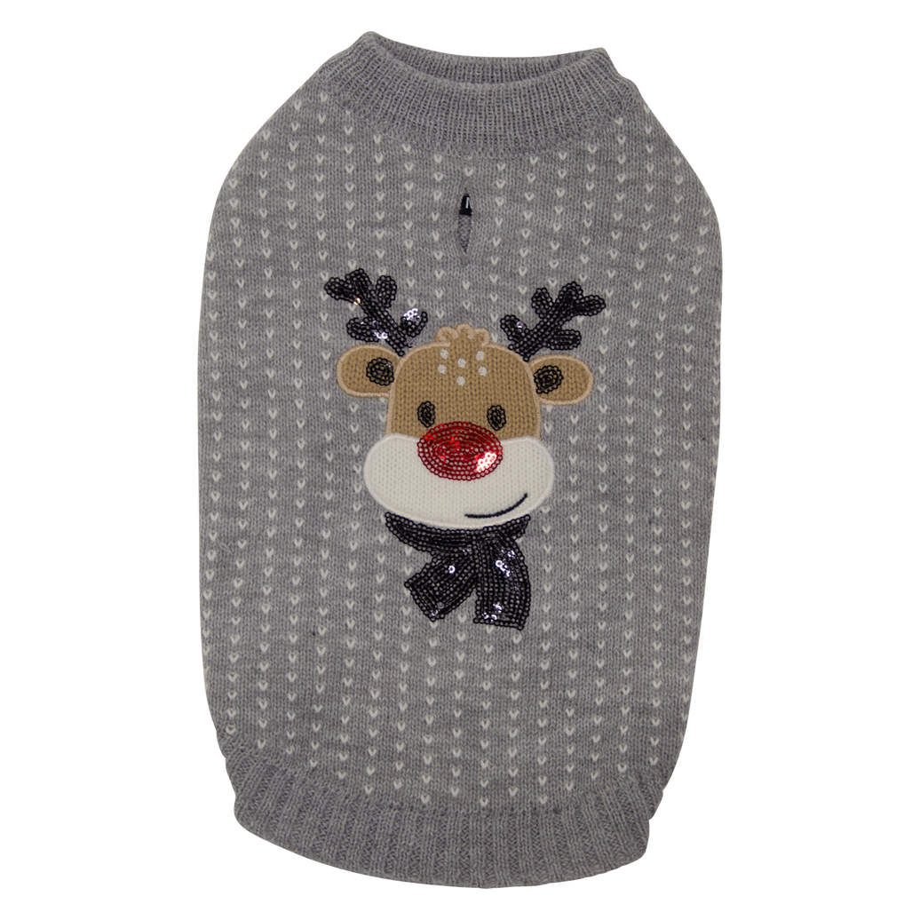 JV 5th Avenue Dogwalk Trui met Rendier Grijs