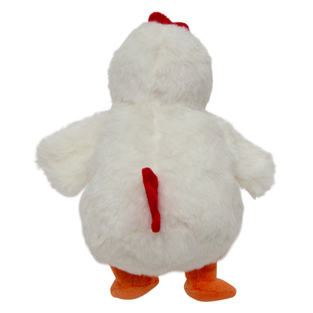 Knuffel Kip met Pieper 18cm Wit