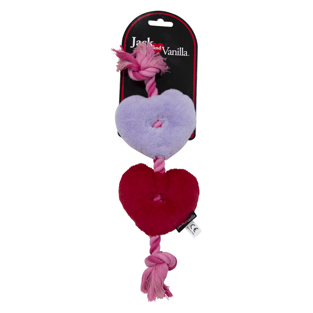 Knuffel Hartjes touw Roze