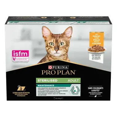 PRO PLAN® Sterilised Kat Maintenance Malse Stukjes Kip in Saus 10x85g