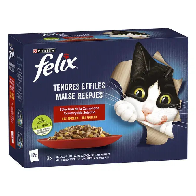 FELIX® MALSE REEPJES Countryside Selectie in Gelei 12x85g