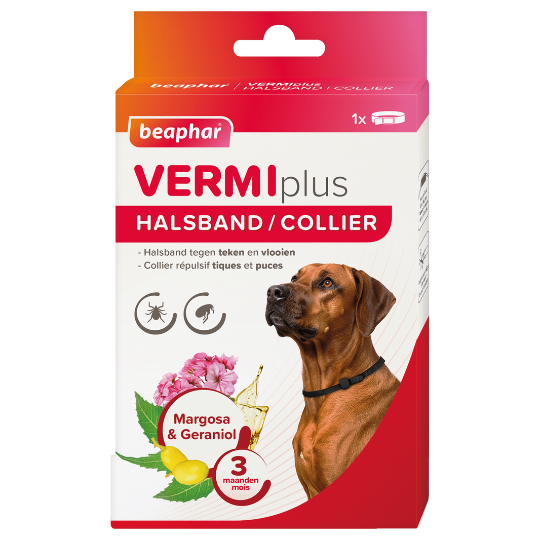 Vermiplus Halsband Hond tegen vlooien en tekenen