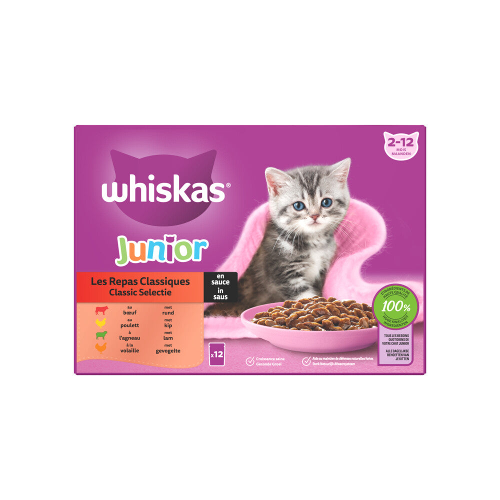 Whiskas Junior Classic Selectie in Saus 12x85 gr