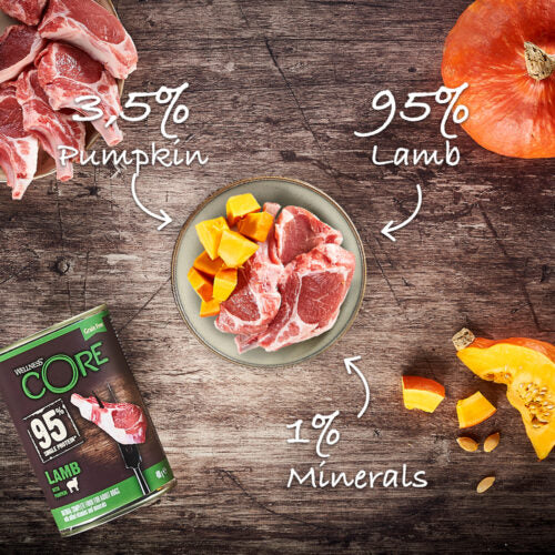 95% meat, Adult Lam met Pompoen 400g