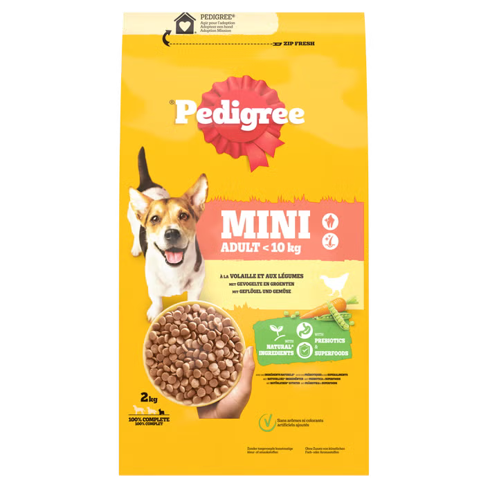Pedigree brokjes mini hond <10kg met kip 1,4kg