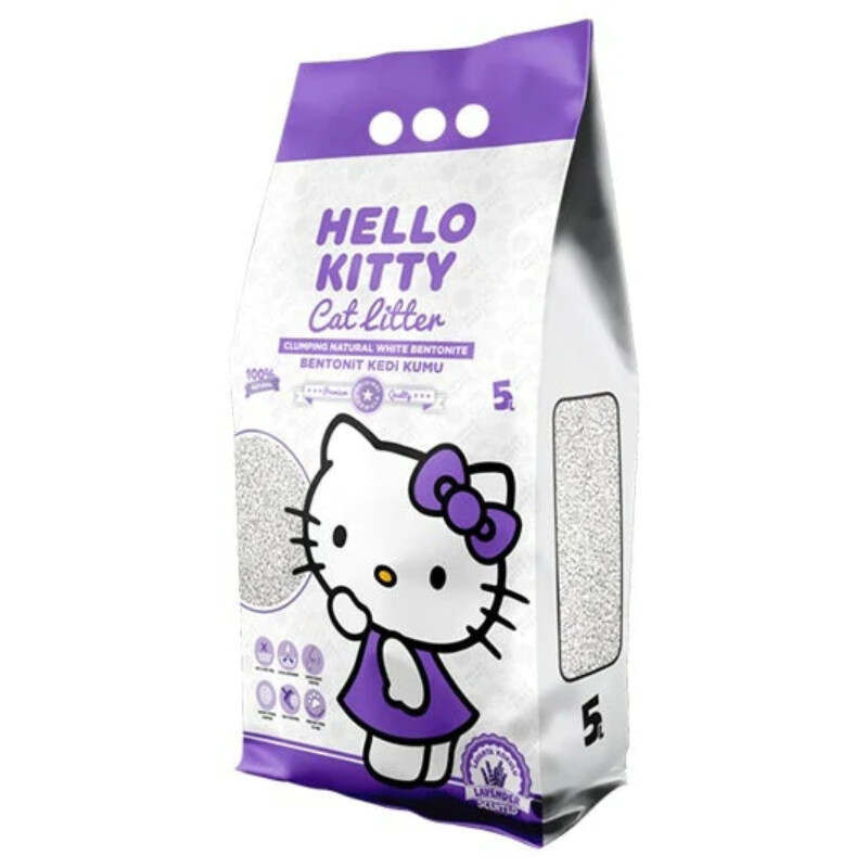 Litière agglomérante pour chat Hello Kitty - Parfum lavande
