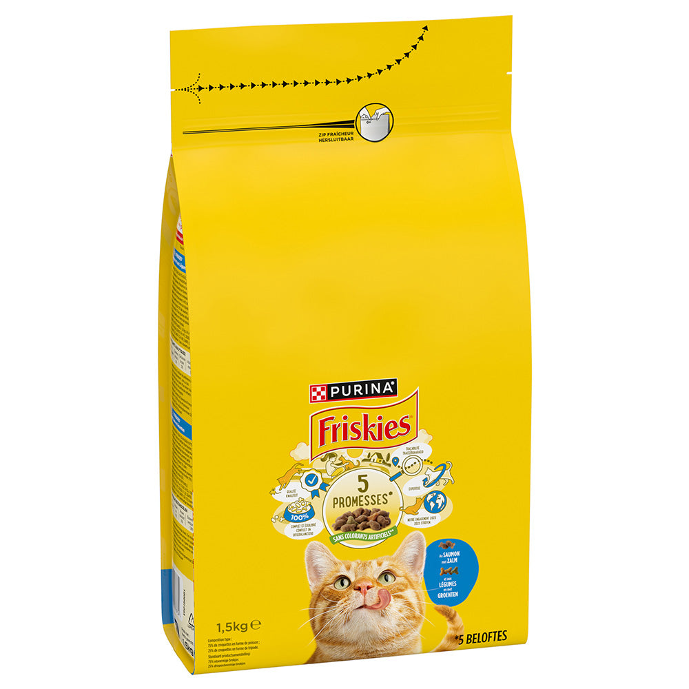 FRISKIES® ADULT Kattenvoer met zalm en groenten 1.5kg