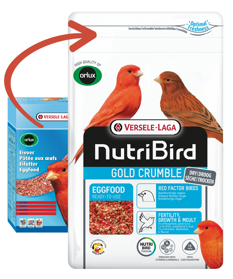NutriBird Gold Crumble Roodfactorige Vogels eivoer 1kg