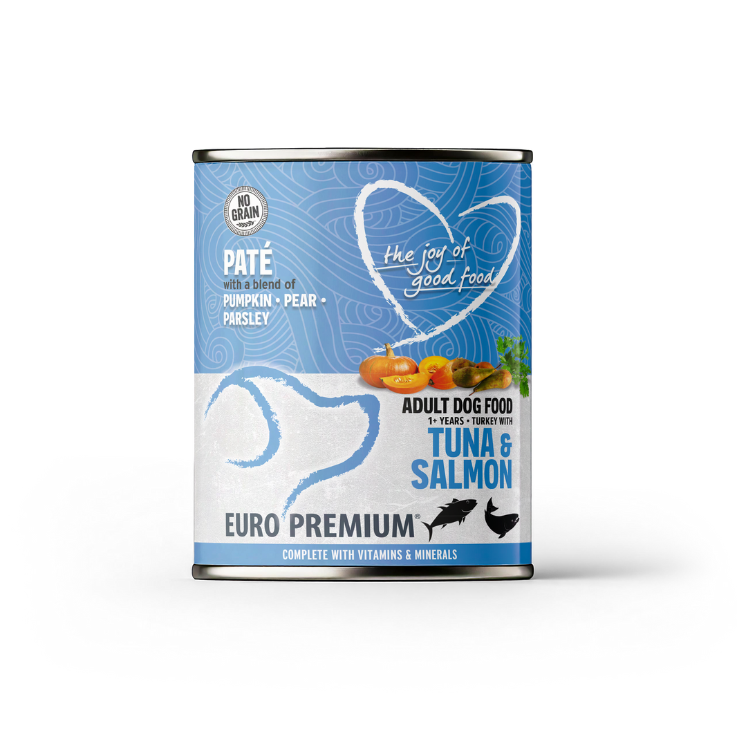 Pate Adult Kalkoen met Tonijn§Zalm geen granen 400g