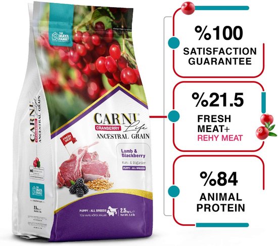 Carni Life Cranberry ANCESTRAL GRAIN LAMB & BLACKBERRY PUPPY ALL BREEDS