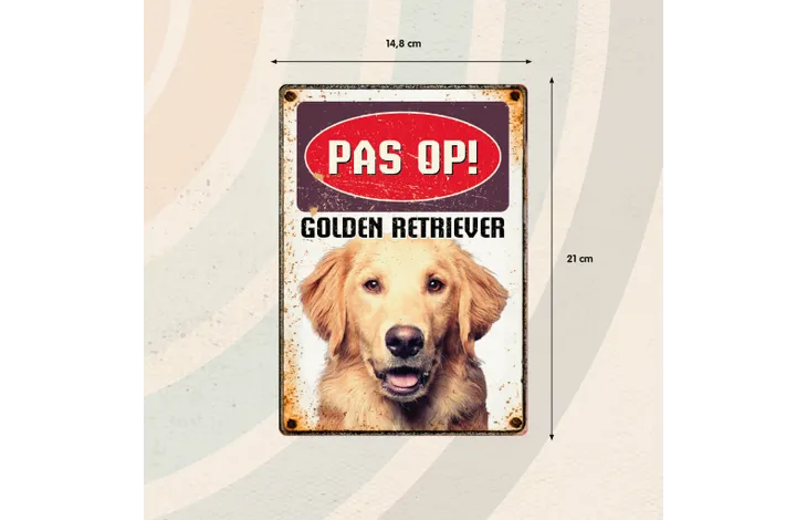 Bord Blik Golden Retriever (v) NL
