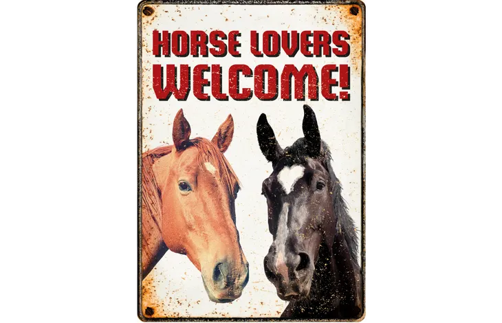 Bord blik Horse Lovers Welcome (v) EN