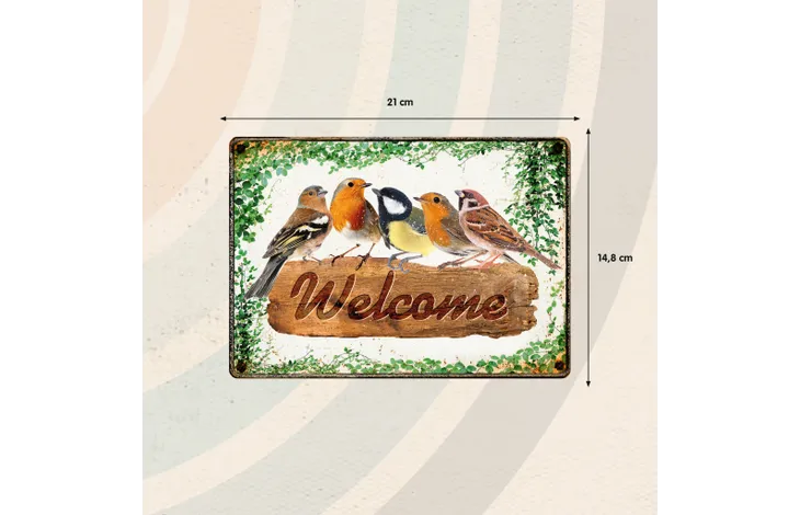 Bord blik Welcome Birds (h) EN