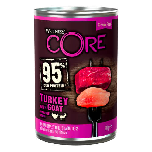 95%, Adult Kalkoen met Geit met Zoete aardappel 400g