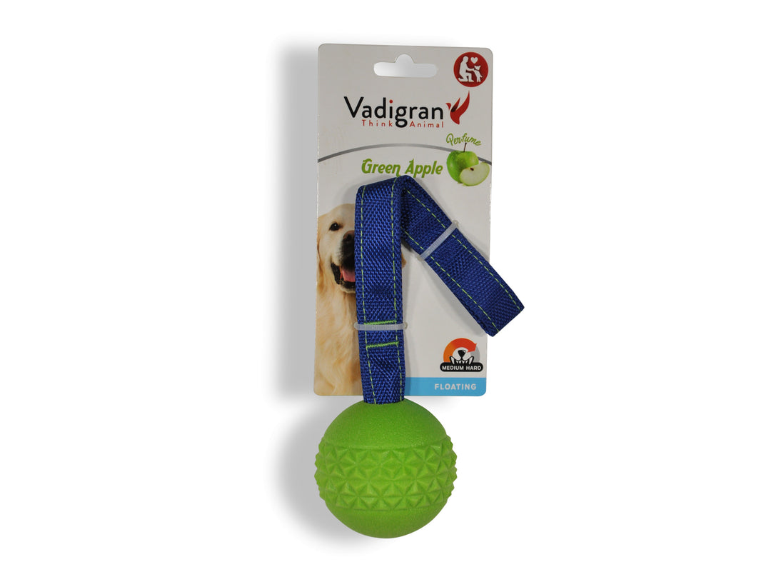 Toy dog TPR ball with rope Green Apple 6,3cm