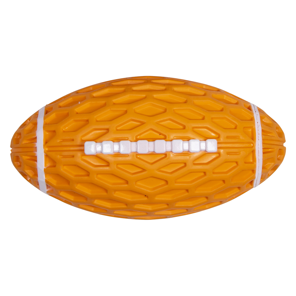 JV RUBBER TOYS Rugbybal Oranjen met pieper