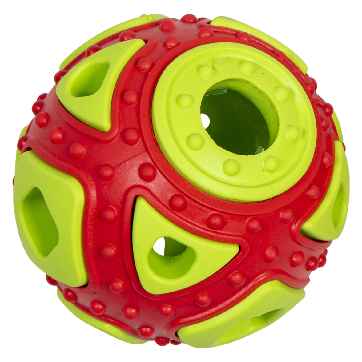 JV RUBBER TOYS Traktatiebal Oranje/Groen-Ø6,4cm