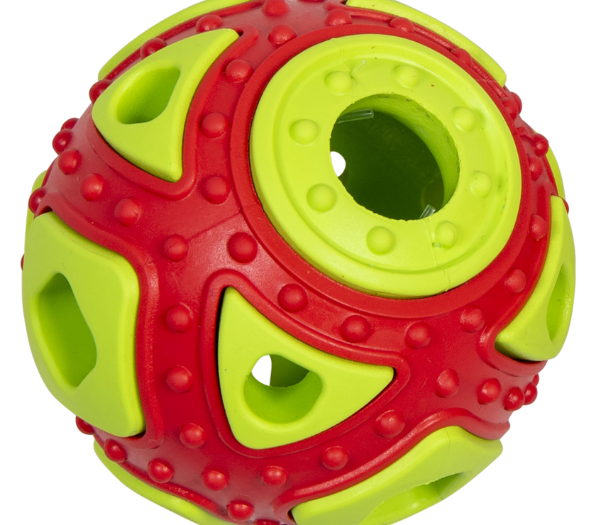 JV RUBBER TOYS Traktatiebal Oranje/Groen-Ø6,4cm