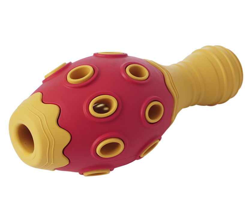 JV RUBBER TOYS Traktatie Bowlingkegel Rood/Geel-15,3cm