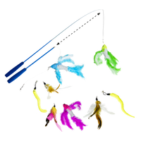 JV FUN DANGLERS Kattenhengel met vis veer en worm meerkleurig