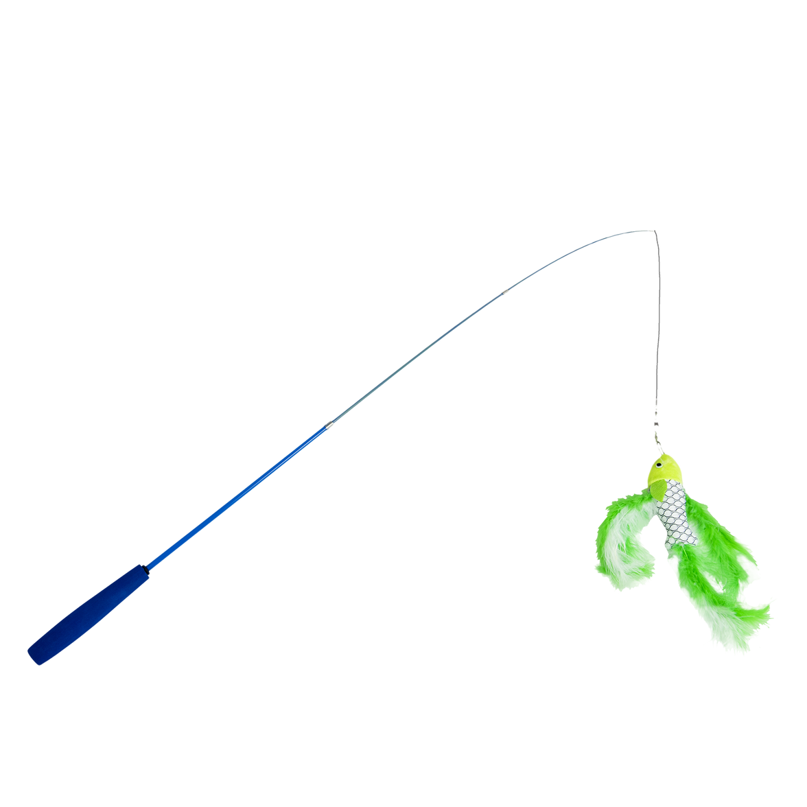 JV FUN DANGLERS Kattenhengel met vis veer en worm meerkleurig