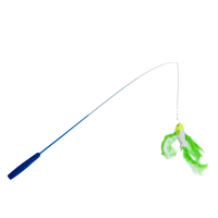 JV FUN DANGLERS Kattenhengel met vis veer en worm meerkleurig