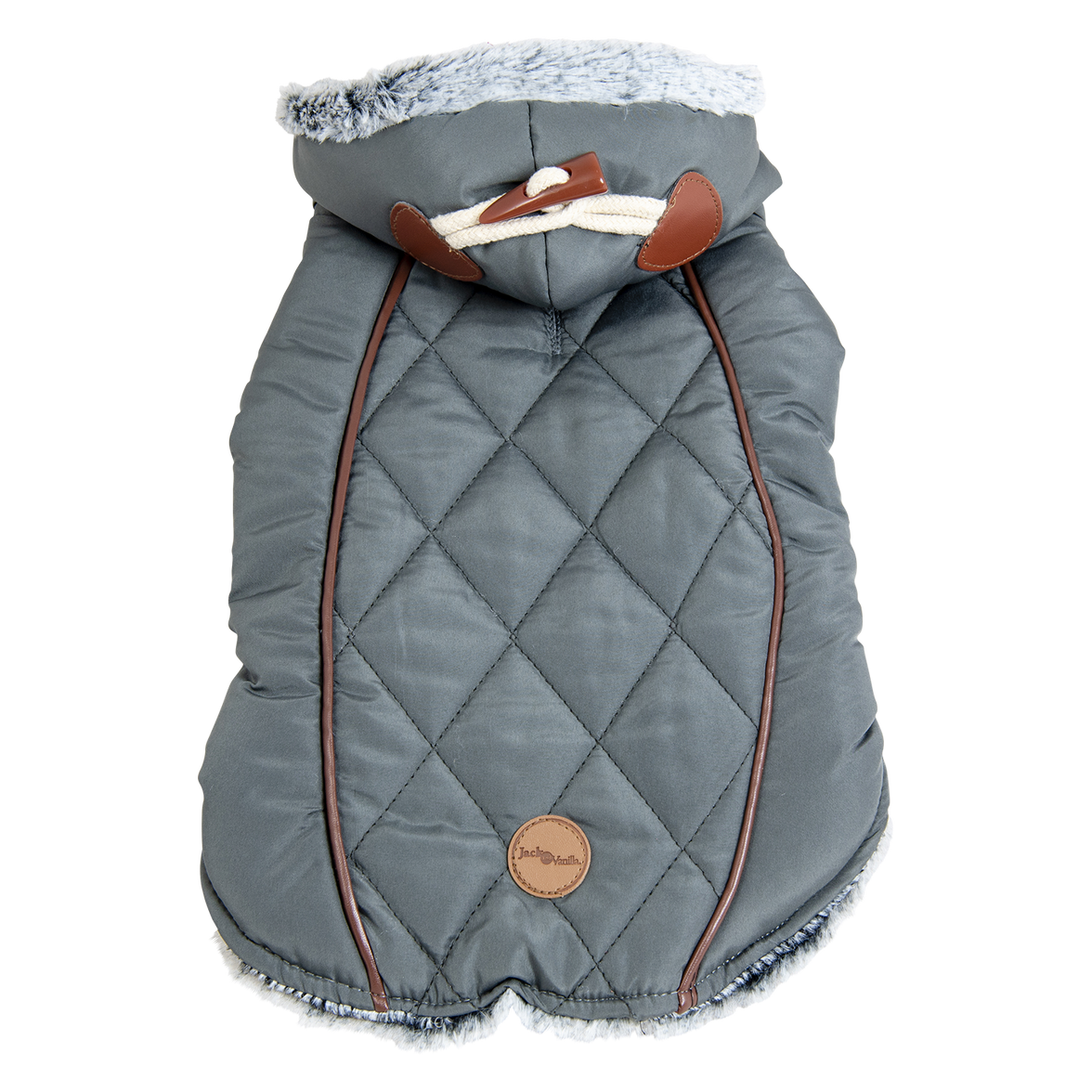 JV DOGWALK Jas met Kap Grijs/Bruin