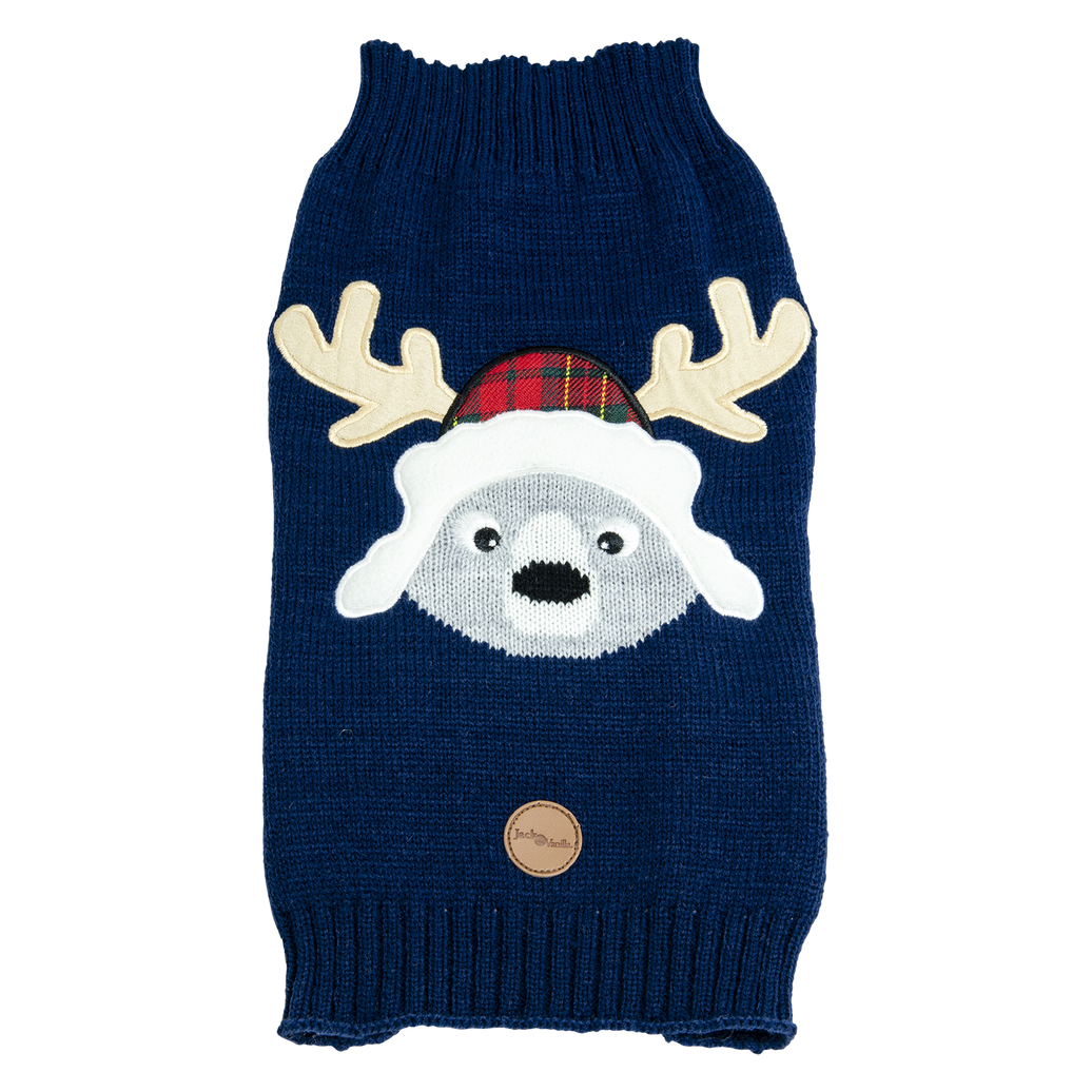 JV DOGWALK Trui Rendier Blauw - M 32cm