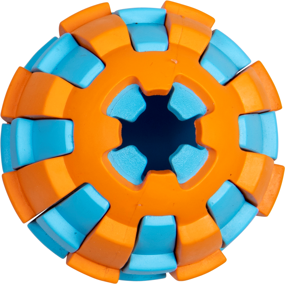 JV RUBBER TOYS Traktatiebal Lichtblauw/oranje