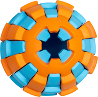 JV RUBBER TOYS Traktatiebal Lichtblauw/oranje