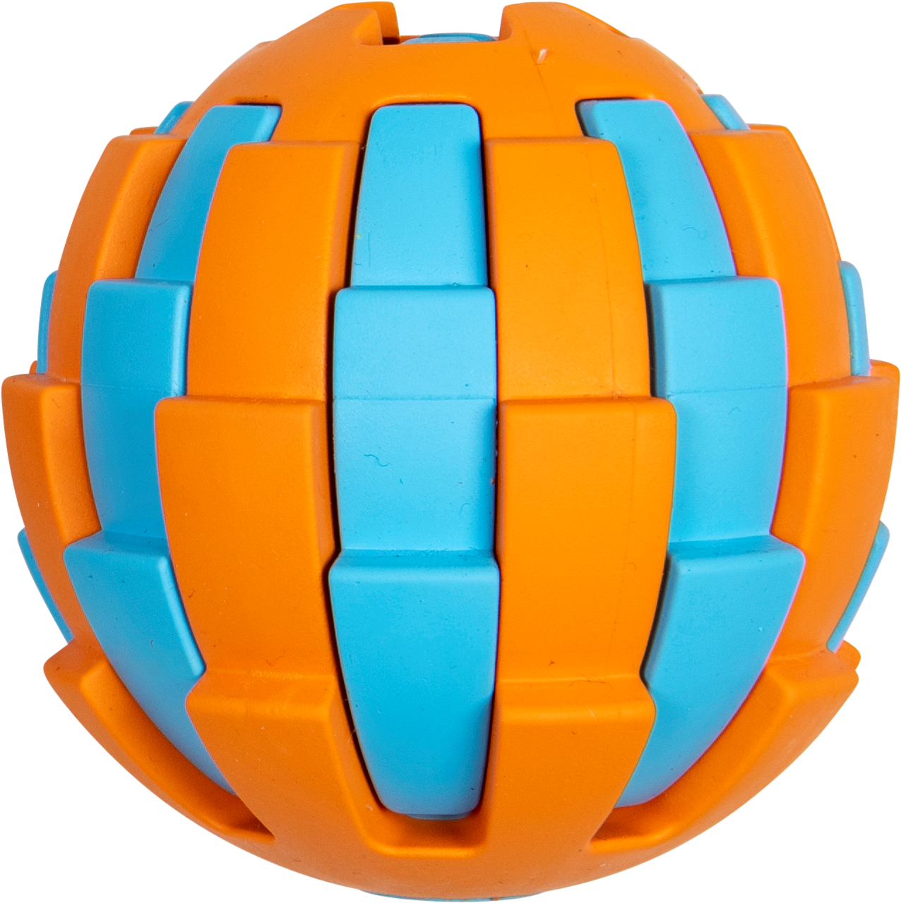 JV RUBBER TOYS Traktatiebal Lichtblauw/oranje