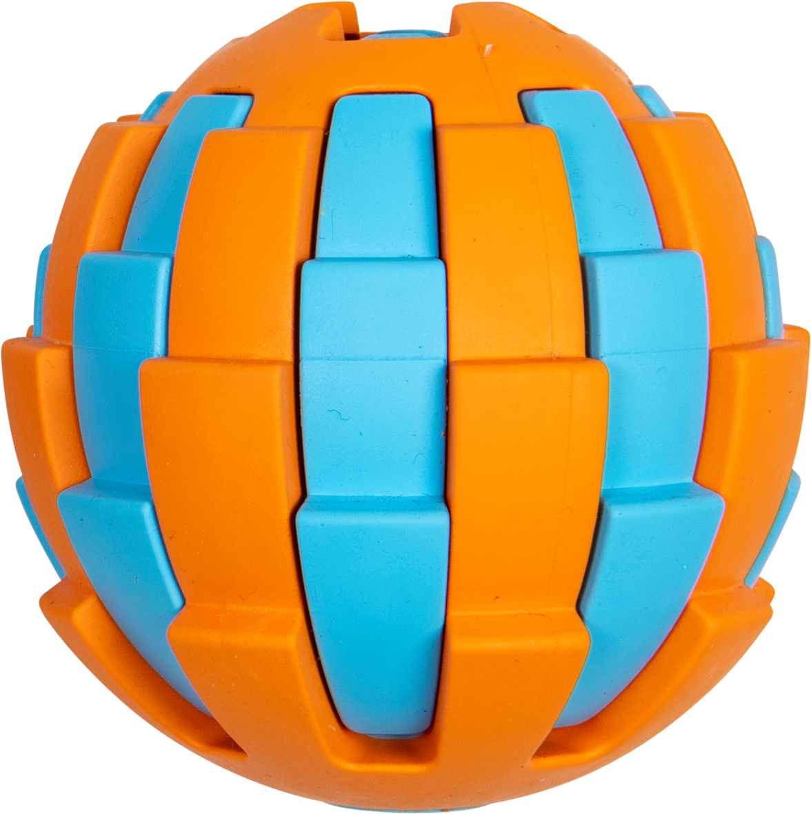 JV RUBBER TOYS Traktatiebal Lichtblauw/oranje