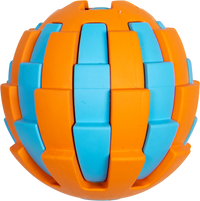 JV RUBBER TOYS Traktatiebal Lichtblauw/oranje