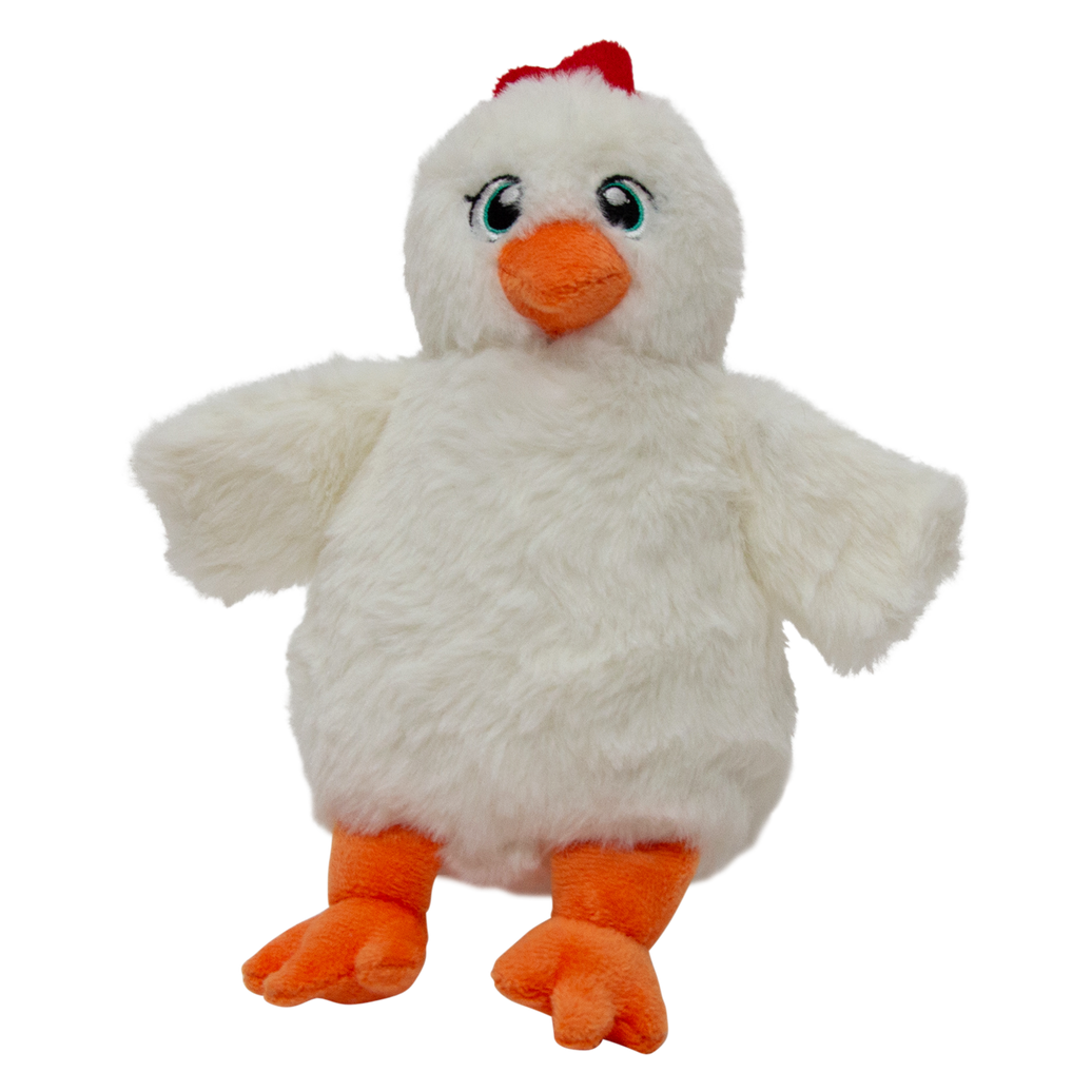 Knuffel Kip met Pieper 18cm Wit