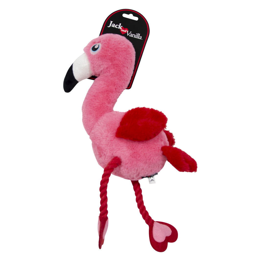 Knuffel Flamingo Roze met pieper L