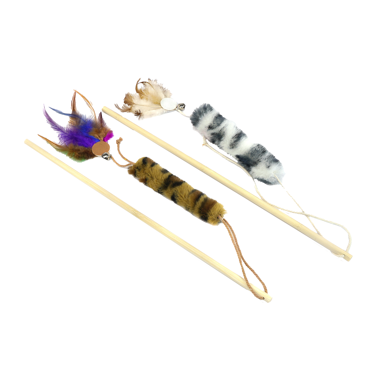 JV FUN DANGLERS Kattenhengel met pluche en veren