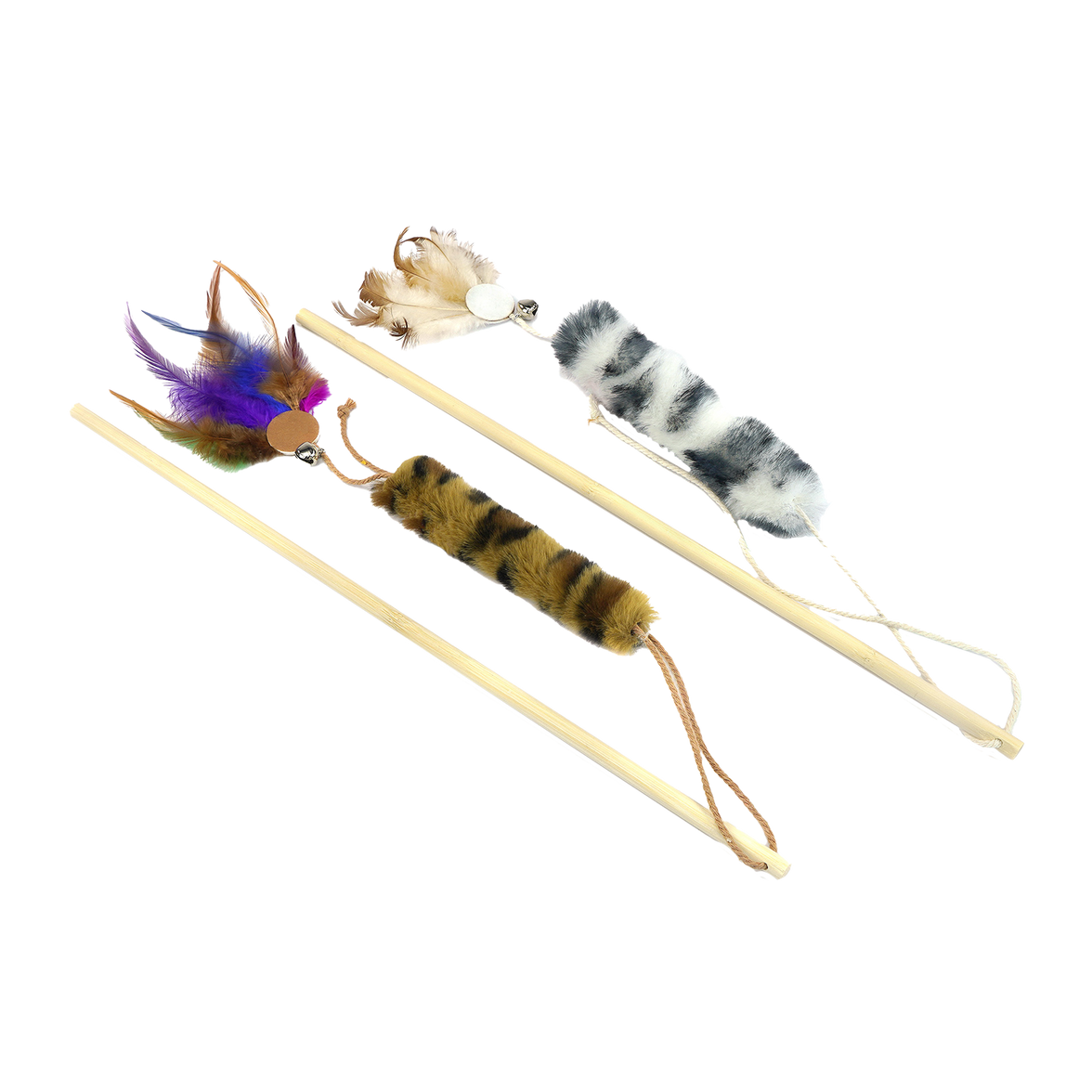 JV FUN DANGLERS Kattenhengel met pluche en veren