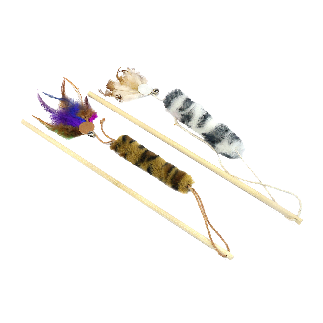JV FUN DANGLERS Kattenhengel met pluche en veren