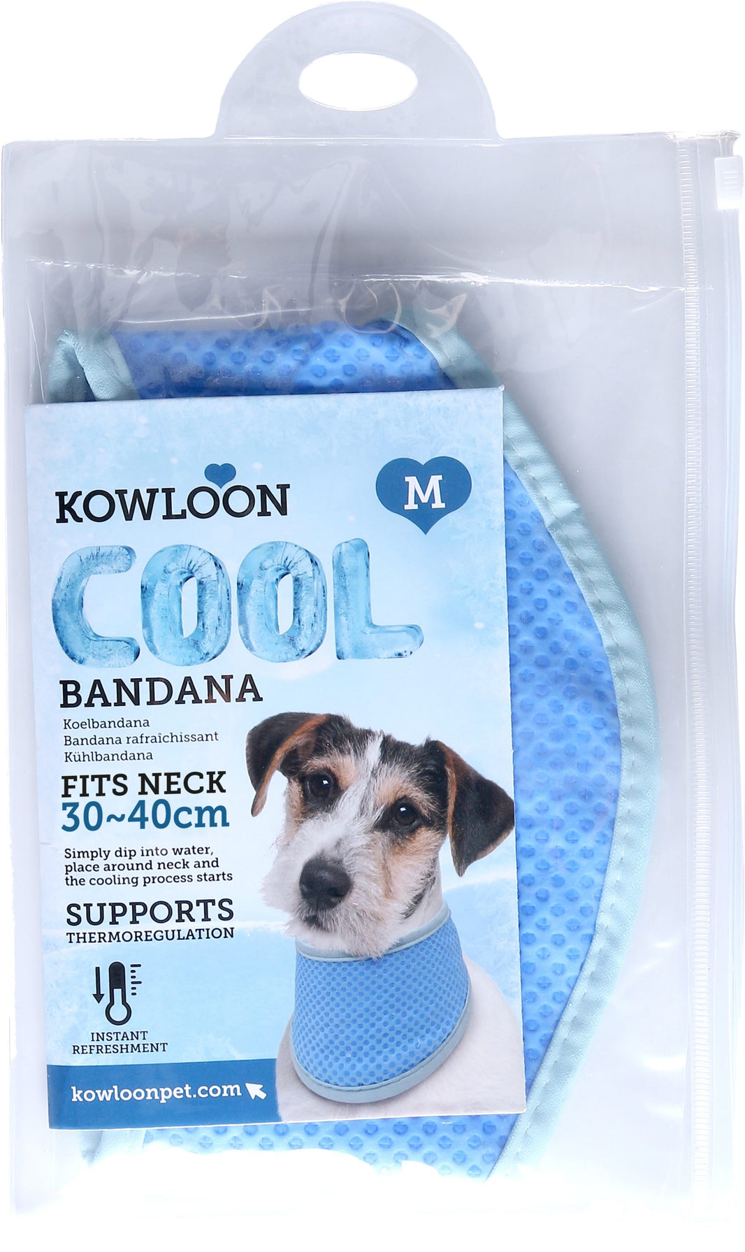 Kowloon Cool bandana PVA blauw M, 30-40 cm