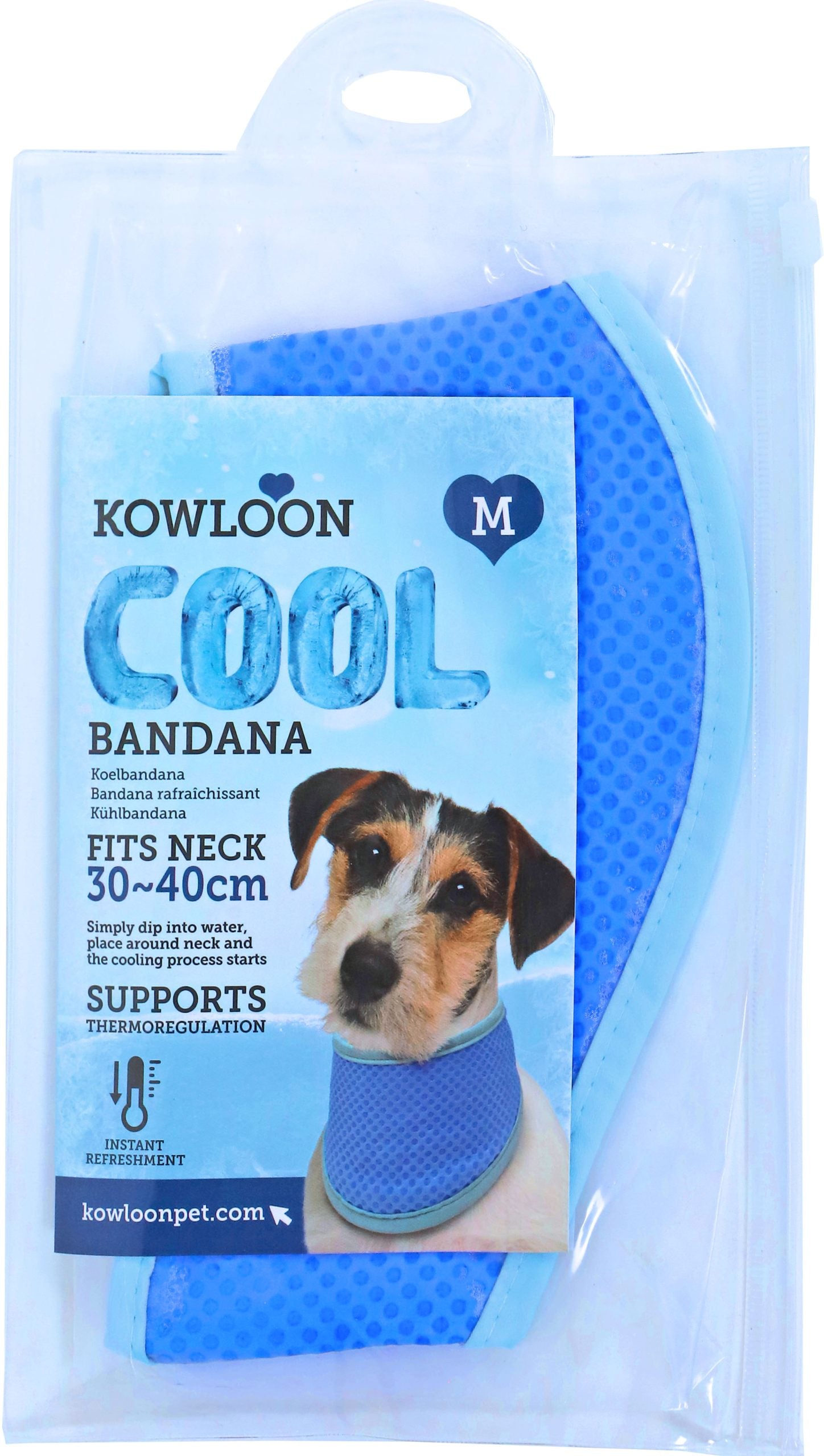 Kowloon Cool bandana PVA blauw M, 30-40 cm