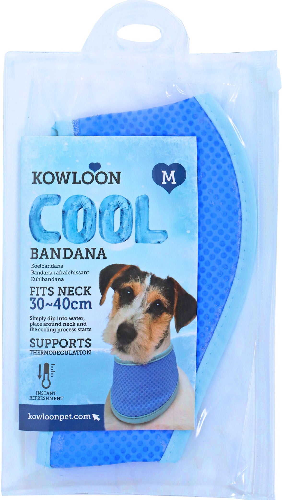 Kowloon Cool bandana PVA blauw M, 30-40 cm