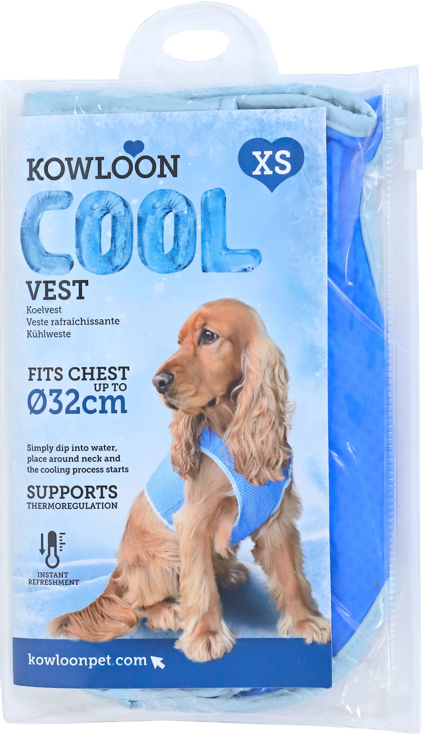 Kowloon Koelvest PVA blauw XS, Ø 32 cm