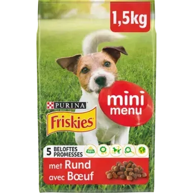 FRISKIES® MINI MENU kleine Hondenbrokjes met rund 1.5kg