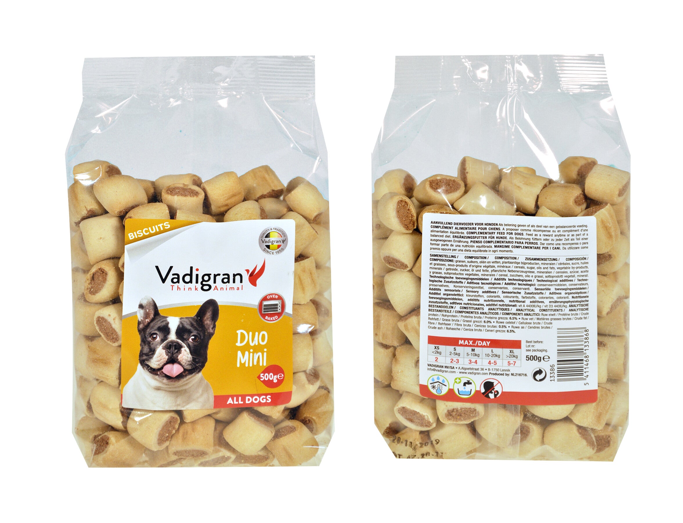 Snack dog Biscuits Duo Mini 500g