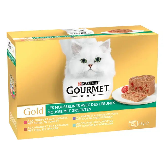 GOURMET® GOLD FIJNE MOUSSE MET GROENTEN 12x85g