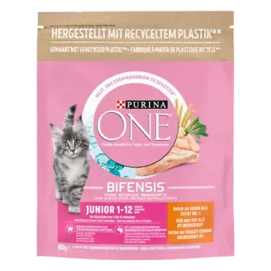 PURINA ONE® Junior Rijk aan Kip en Volkoren Granen 800g