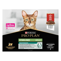 PRO PLAN® NUTRISAVOUR Sterilised Adult Cat in Saus Rijk aan Rund 10x85g