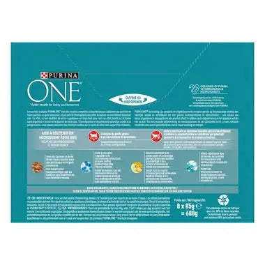 ONE® Sterilcat Fijne Malse Reepjes in Saus met Zalm en Kalkoen 8x85g