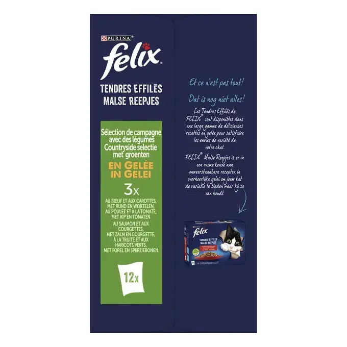 FELIX® MALSE REEPJES Countryside Selectie in Gelei met Groenten 12x85g